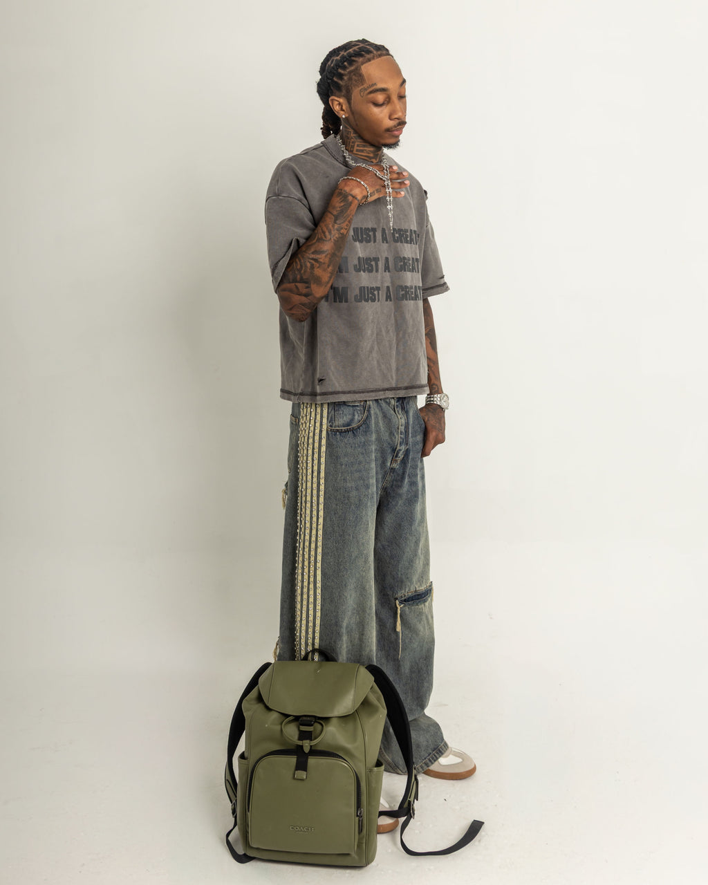 MCLB® “I’m Just A Creative” Washed Grey T